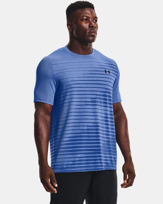 Men's UA Seamless Fade Short Sleeve, Blue, pdpMainDesktop image number 0